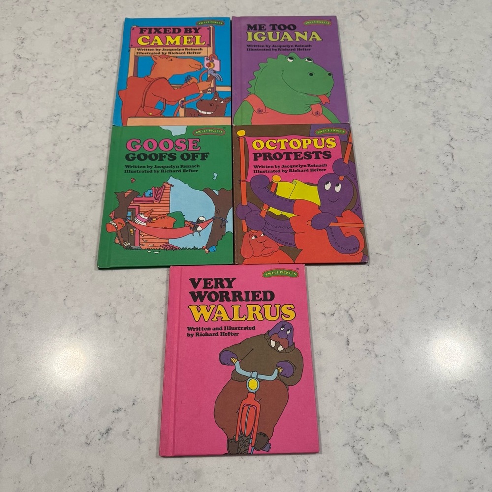 Lot of 5 Sweet Pickles Books Fixed by Camel Me Too Iguana Goose Walrus Octopus